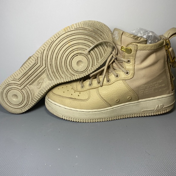 Nike SF Air Force 1 Mid GS 'Mushroom' Sneaker Shoes Boys (Size: 6y) AJ0424-200 - Picture 6 of 6